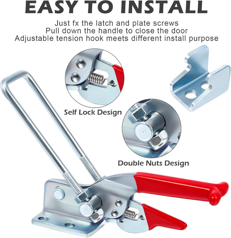 Yaocom 10 Pack 2000lbs Toggle Clamp 431 Heavy Duty Toggle Latch Clamp Adjustable U Bolt Self Lock Latch for Tire Carrier, Trailer and Door Hardware, Smoker Lid and More 7.87 Inch(433 Type) - Image 3